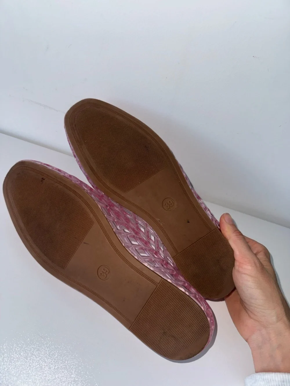 TENDANCE - Pink Jelly Lattice Slip-On Flats size 8 - Picture 5 of 11